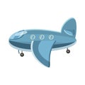 Blue airplane icon, cartoon style Royalty Free Stock Photo