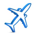 Blue airplane icon Royalty Free Stock Photo