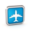 Blue airplane icon Royalty Free Stock Photo