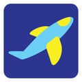 Blue airplane, icon Royalty Free Stock Photo