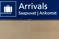 Airport arrivals board in Finland Royalty Free Stock Photo