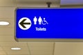 Blue airport direction sign Royalty Free Stock Photo