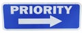 Airport Terminal PRIORITY Sign with Arrow