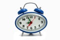 Blue alarm clock isolated Royalty Free Stock Photo