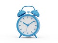 Blue alarm clock isolated on white background Royalty Free Stock Photo