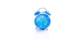 Blue Alarm clock on white background or isolated Royalty Free Stock Photo