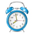 Blue Alarm Clock On White.