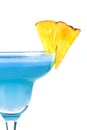 Blue alcohol cocktail with pineapple Royalty Free Stock Photo