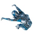 Blue alien female on white background Royalty Free Stock Photo