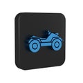 Blue All Terrain Vehicle or ATV motorcycle icon isolated on transparent background. Quad bike. Extreme sport. Black