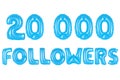 Twenty thousand followers, blue color