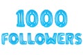 One thousand followers, blue color Royalty Free Stock Photo