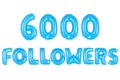 Six thousand followers, blue color