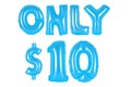 Only ten dollars, blue color Royalty Free Stock Photo