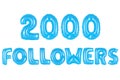 Two thousand followers, blue color