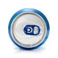 Blue aluminum can