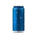 Blue aluminum can for beer, lager, ale