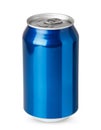 Blue aluminum can isolated
