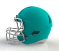 Blue american football helmet side view on a white background with detailed clipping path Royalty Free Stock Photo