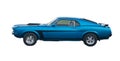 Blue American Muscle Car