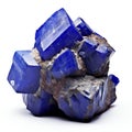 Blue amethyst semigem geological mineral isolated on the white background