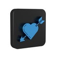 Blue Amour symbol with heart and arrow icon isolated on transparent background. Love sign. Valentines symbol. Black