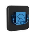 Blue Ampere meter, multimeter, voltmeter icon isolated on transparent background. Instruments for measurement of