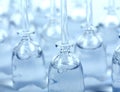 Blue ampules in a row Royalty Free Stock Photo