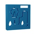 Blue Amusement park map icon isolated on transparent background. Entertainment in vacation.