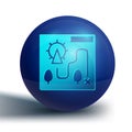 Blue Amusement park map icon isolated on white background. Entertainment in vacation. Blue circle button. Vector Royalty Free Stock Photo