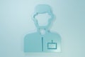 Blue Analyst engineer icon isolated on blue background. Minimalism concept. 3D render illustration Royalty Free Stock Photo