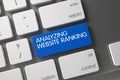 Blue Analyzing Website Ranking Keypad on Keyboard. 3D. Royalty Free Stock Photo