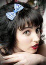 Blue Anchor Hair Bow Royalty Free Stock Photo