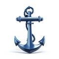 Blue anchor, ship anchor isolated