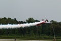 Blue angel plane flying upside down Royalty Free Stock Photo