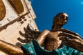 The Blue Angel, sculpture seen from below, at the main entrance of the Cathedral of Verona