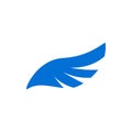 Blue angel wing icon, simple style Royalty Free Stock Photo