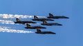 Blue Angels Close Flying Over Seattle Washington Royalty Free Stock Photo