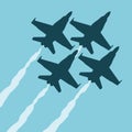 Blue angels flat illustration