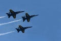 Blue Angels Navy Fighter Jets Performing Aerial Stunts Royalty Free Stock Photo