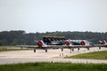 Blue Angels on runway Royalty Free Stock Photo