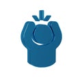 Blue Anger icon isolated on transparent background. Anger, rage, screaming concept.