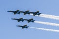 BLUE ANGLES CHICAGO AIR AND WATER SHOW AIRPLANE GRANT PARK Royalty Free Stock Photo