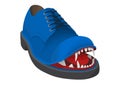 Blue angry shoe