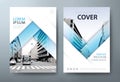 Blue Annual report brochure flyer, template, Leaflet, presentation book cover templates