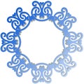 Blue antique mirror circular frame