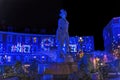 Blue Apollo Statue Sun Fountain Plaza Massena Cityscape Nice France Royalty Free Stock Photo