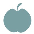 Blue apple geometric illustration isolated on background