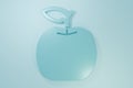 Blue Apple icon isolated on blue background. Fruit with leaf symbol. Minimalism concept. 3D render illustration Royalty Free Stock Photo