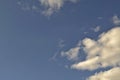 Blue April sky with light white clouds Royalty Free Stock Photo